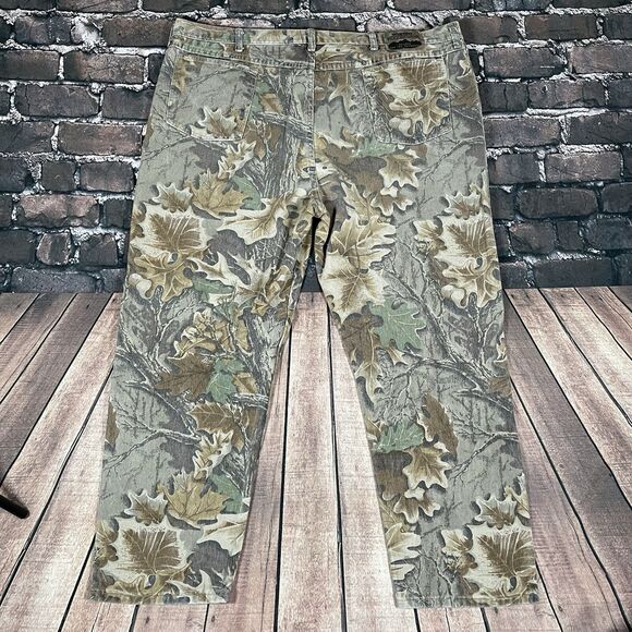 Vintage Wrangler Rugged Wear Jeans Mens 44x28 Advantage Leaf Camo Hunting Pants - Picture 12 of 13